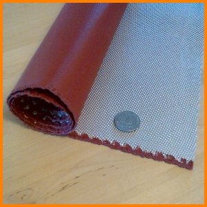 silica fabric with silicone rubber coating 1 side high temperature heat resistant