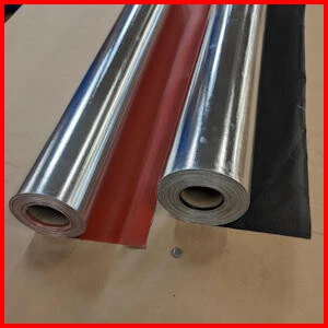 Fiberglass fabric with one side aluminized PET one side silicone rubber