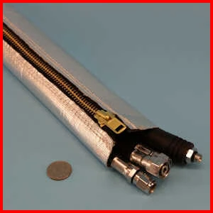 test Heat Reflecting aluminized sleeve zipper closure