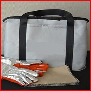 Lithium-ion battery fire containment bag pouch